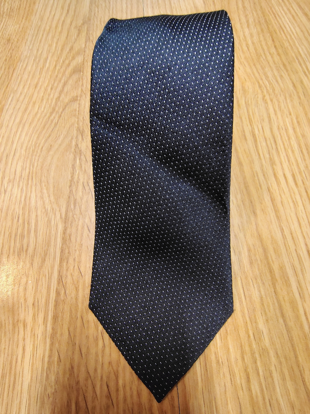 Calvin Klein Men's Black With White Dots,Silk Tie
